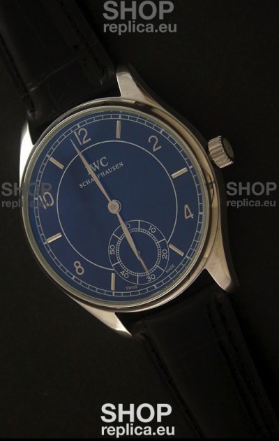 IWC Portuguese FA Jones Japanese Replica Watch in Black Dial