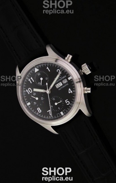 IWC Der Flieger Chronograph Swiss Replica Watch in Black
