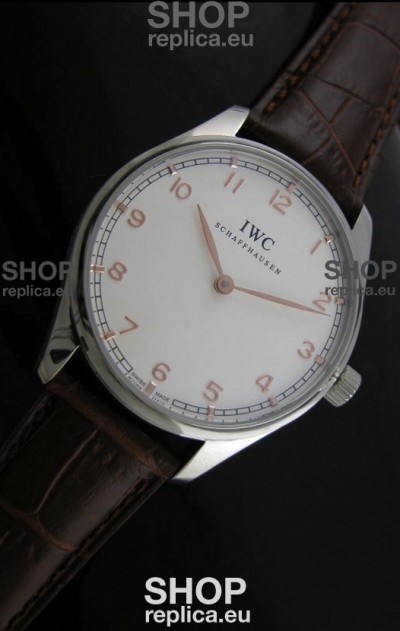 IWC Schaffhausen Japanese Replica Watch in White Dial