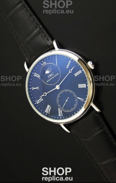 IWC Vintage Portifino MoonPhase Japanese Replica Watch in Black Dial