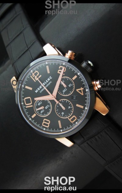 Mont Blanc Timewalker Swiss Watch in Rose Gold Case - Ultimate Mirror Replica
