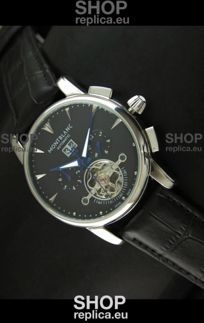 Mont Blanc Flying Tourbillon Japanese Replica Watch in Black Dial