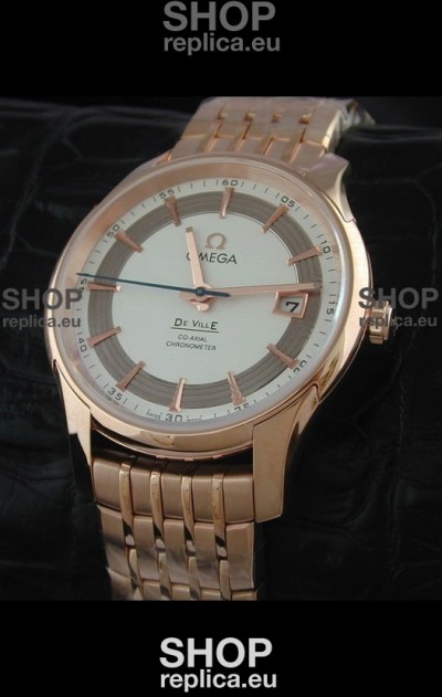 Omega De Ville Hour Vision Watch in Pink Gold Casing
