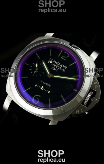 Panerai Luminor GMT 8 Days Watch in Black Dial