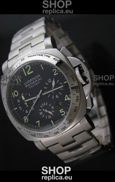 Panerai Luminor Daylight Watch in Steel Strap