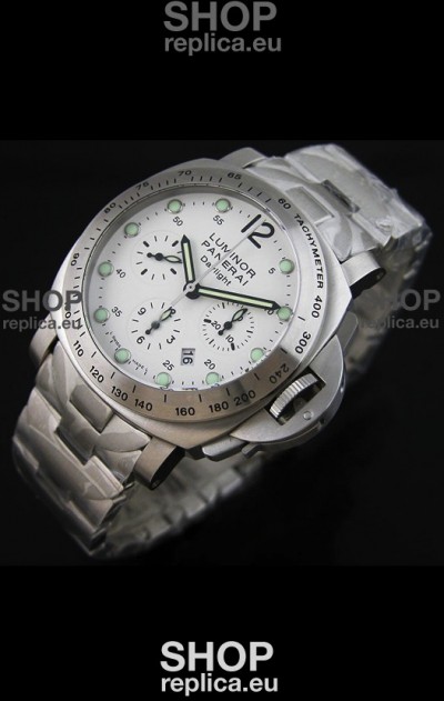Panerai Luminor Daylight Swiss Watch in White Dial - 1:1 Mirror Replica