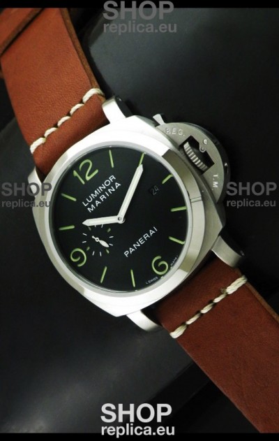 Luminor Panerai Japanese Replica Automatic Watch in Black Dial