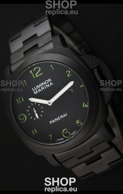 Panerai Luminor Marina Japanese Replica Watch in Green Markers