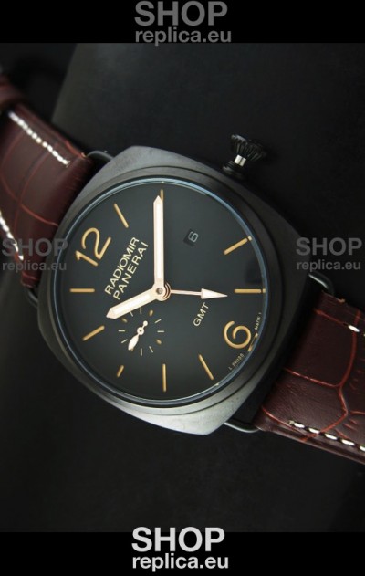 Panerai Radiomir GMT Japanese Replica Watch in PVD Case