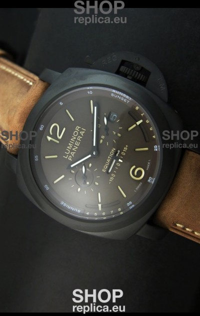 Panerai PAM365 L’Astronomo Luminor 1950 GMT Equation of Time Watch Brown Dial PVD