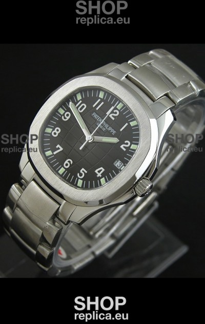 Patek Phillipe Nautilis Swiss Replica Watch in Black Dial