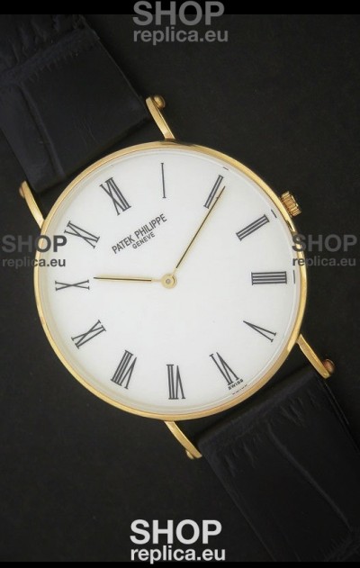 Patek Philippe Calatrava Japanese Quaartz Watch in White Dial