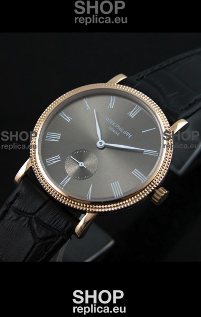 Patek Philippe Calatrava Japanese Mens Watch in Grey Dial