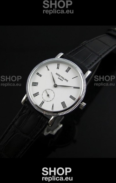 Patek Philippe Calatrava Japanese Mens Watch in White Dial