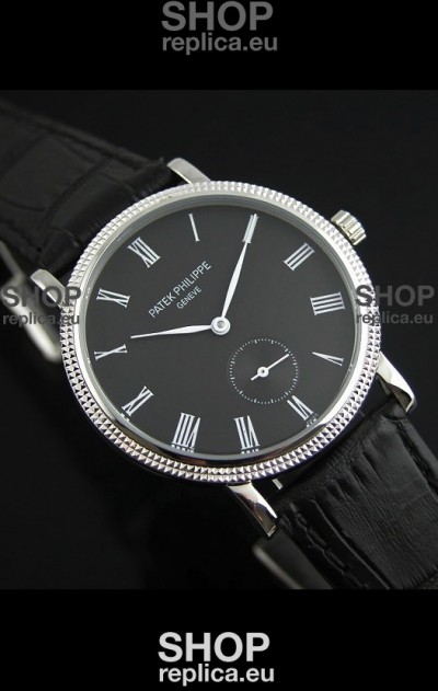 Patek Philippe Calatrava Japanese Mens Watch in Black Dial