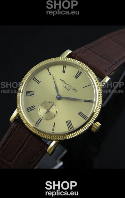 Patek Philippe Calatrava Japanese Mens Watch in Yellow Gold 