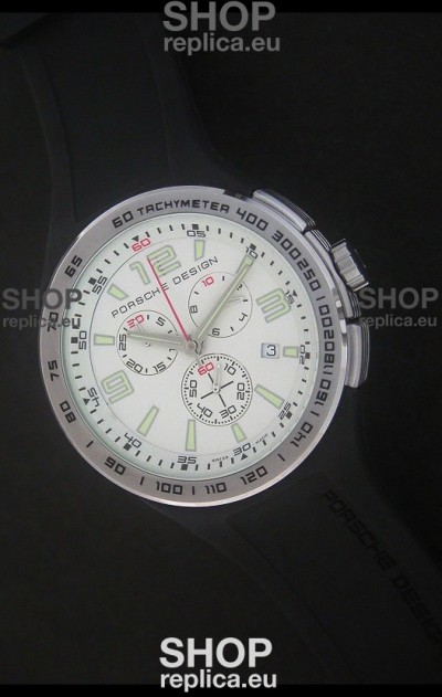 Porsche Design Flat Six P'6320 Japanese Watch in White Dial