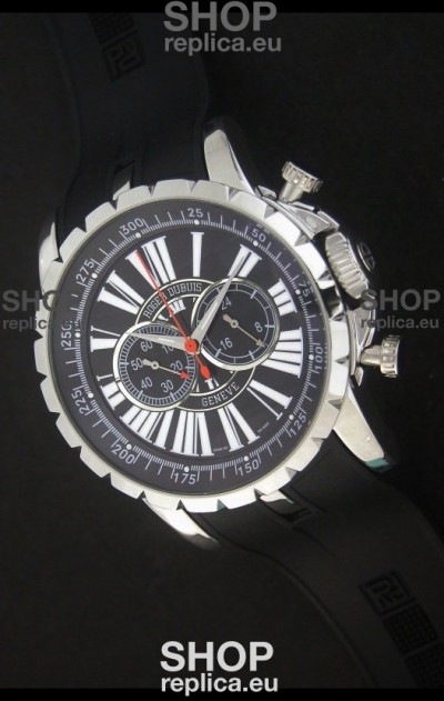 Roger Dubius Excalibur Chronoexcel Japanese Watch in Black Dial