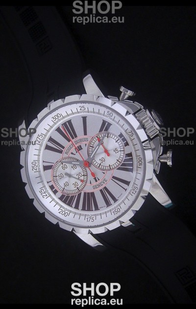 Roger Dubius Excalibur Chronoexcel Swiss Watch in White Dial