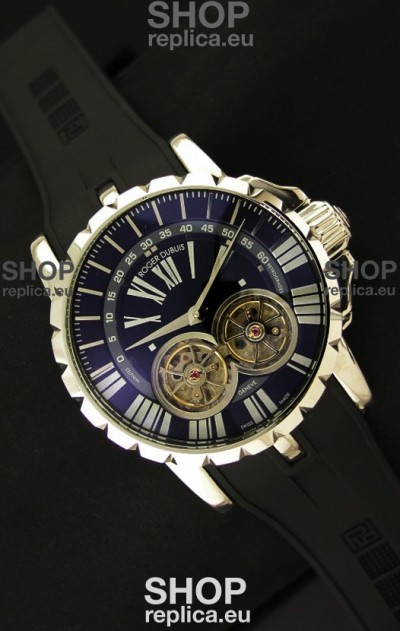 Roger Dubuis Chronoexcel Japanese Replica Automatic Watch in Blue Dial