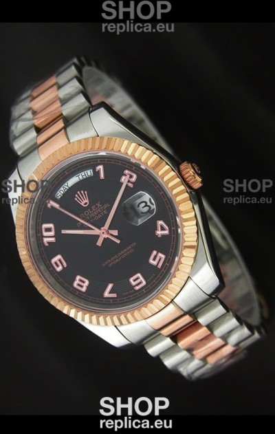 Rolex Oyster Perpetual Day Date II Japanese Replica Watch in Black Dial