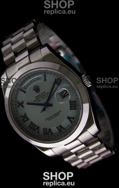 Rolex Oyster Perpetual Day Date II Swiss Replica Watch in Light Blue Dial