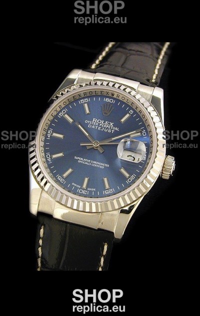Rolex Datejust Mens Swiss Replica Watch in Blue Dial