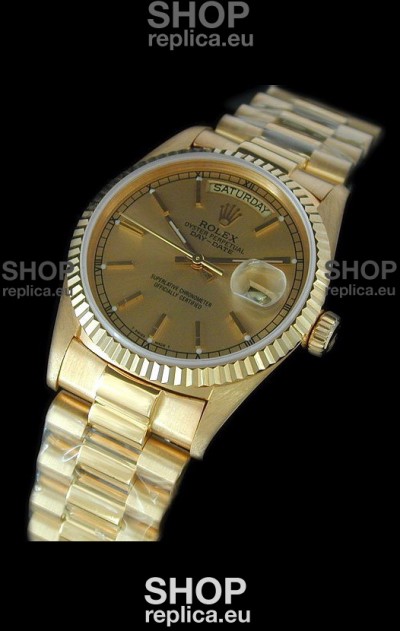 Rolex Replica Day Date Japanese Mens Gold Watch
