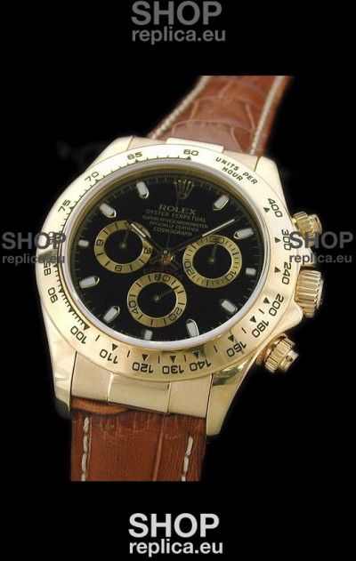 Rolex Daytona Cosmograph Swiss Replica Gold Watch in Gold Subdials
