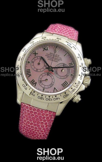 Rolex Daytona Cosmograph Swiss Replica Steel Watch in Pink Pearl Dial