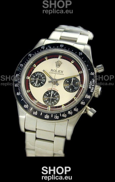 Rolex Daytona Paul Newman Edition Replica Steel Watch in White Dial