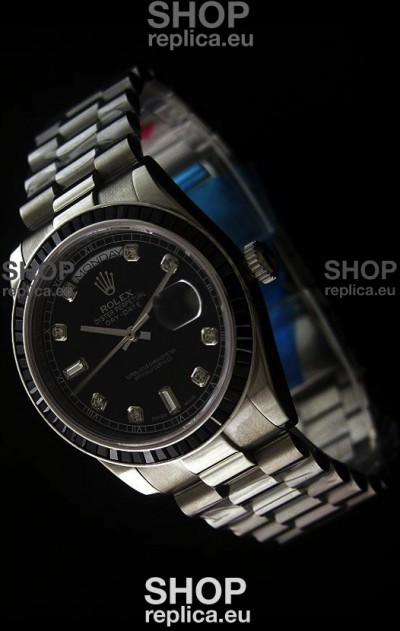 Rolex Day Date 2008 Japanese Replica Watch in Diamond Markers