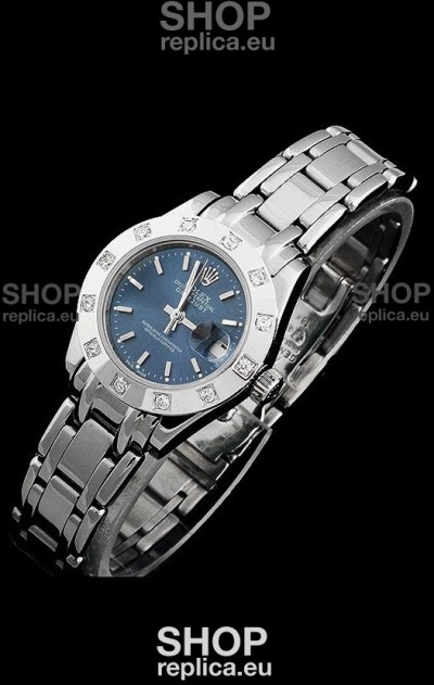 Rolex Datejust Ladies Swiss Replica Ladies Watch in Light Blue Dial
