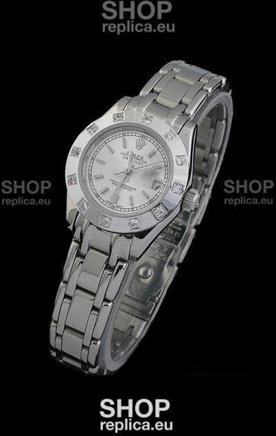 Rolex Datejust Ladies Japanese Replica Ladies Watch in Silver White Dial