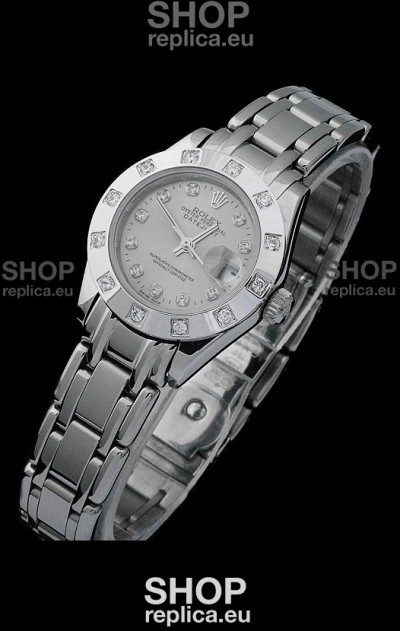 Rolex Datejust Ladies Japanese Replica Ladies Watch in Grey Dial