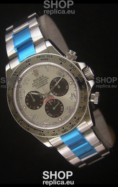Rolex Daytona Cosmograph Swiss Replica Stainless Steel Watch in White Dial