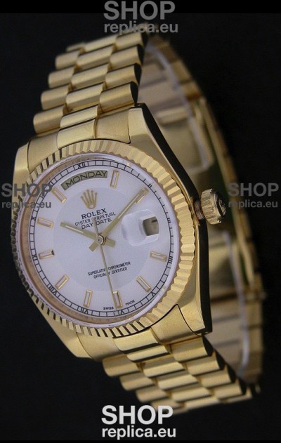 Rolex Day Date Just swiss Replica Yellow Gold Watch 