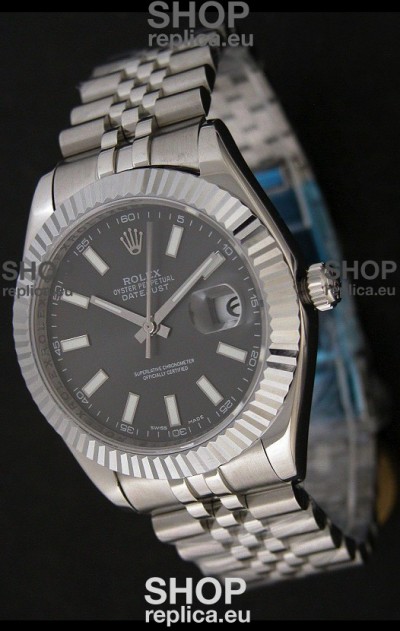 Rolex Datejust Japanese Replica Watch in Grey Dial