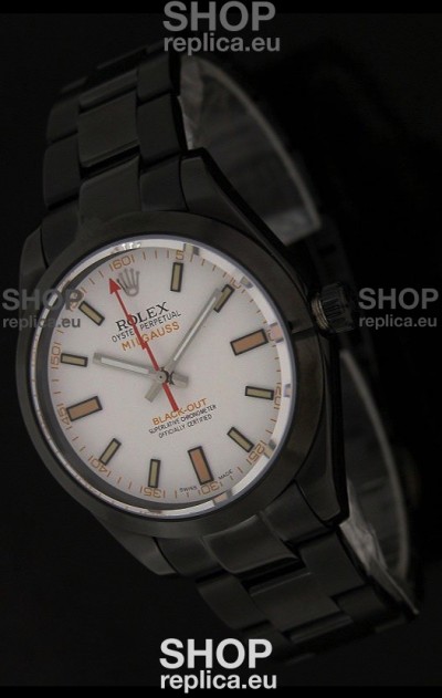 Rolex White Milgauss Black-Out Swiss Replica Watch