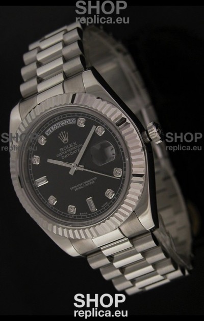 Rolex Oyster Perpetual Day Date Japanese Replica Watch in Black Dial