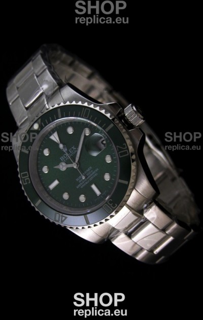 Rolex Submariner Swiss Gold Watch in Green Dial with Green Ceramic Bezel