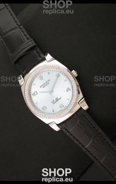Rolex Cellini Japanese Replica Watch in Lilac Blue Dial