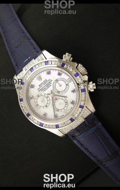 Rolex Oyster Perpetual Cosmograph Daytona Swiss Replica Watch in Blue Strap