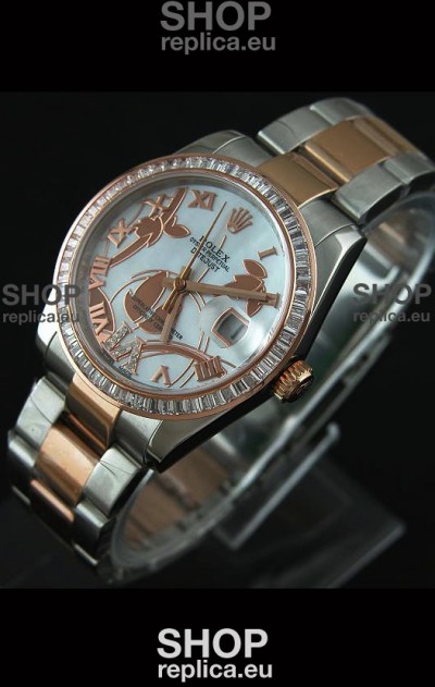 Rolex Oyster Perpetual Date Just Lady Two Tone Rose Gold Watch