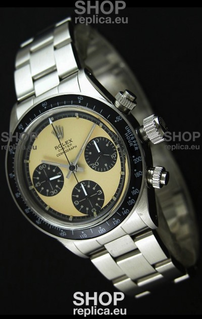 Rolex Cosmograph Daytona Swiss Replica Chronograph Watch in Cream Color Dial - 1:1 Mirror Replica