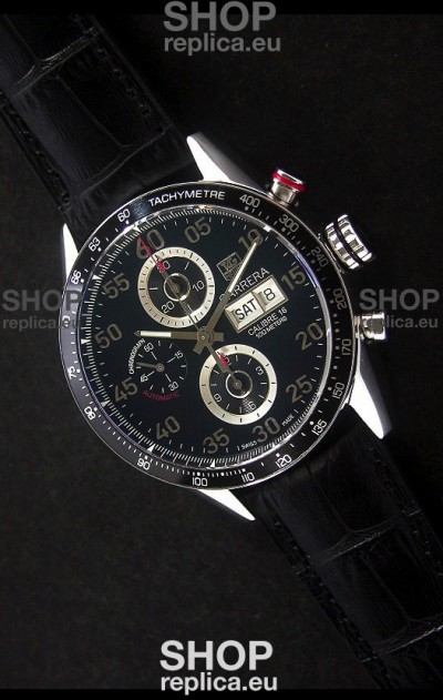 Tag Heuer Carrera Tachymeter Swiss Chronograph Watch in Black