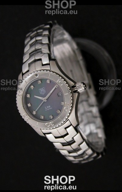 Tag Heuer Link Swiss Ladies Watch in Mother of Pearl Dark Green Dial