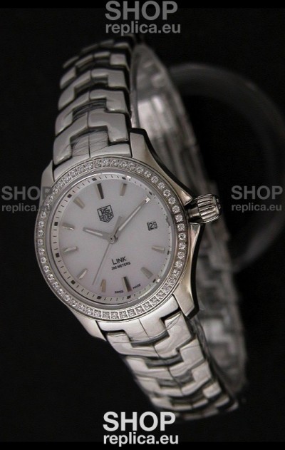 Tag Heuer Link Swiss Ladies Watch in Mother of Pearl White Dial