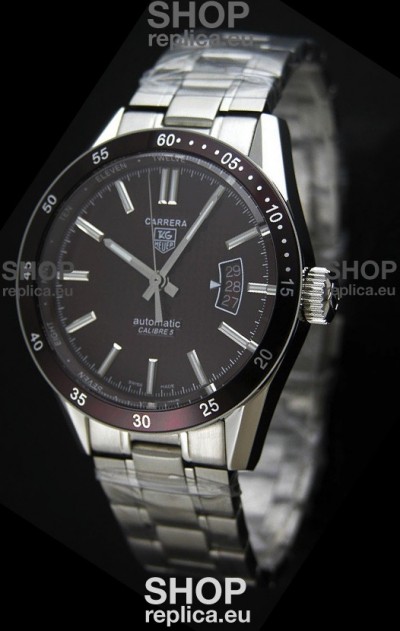Tag Heuer Carrera Calibre 5 Swiss Replica Watch in Brown Dial