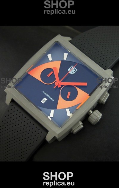 Tag Heuer Monaco Limited Edition Japanese Replica Titanium Watch in Orange Markers